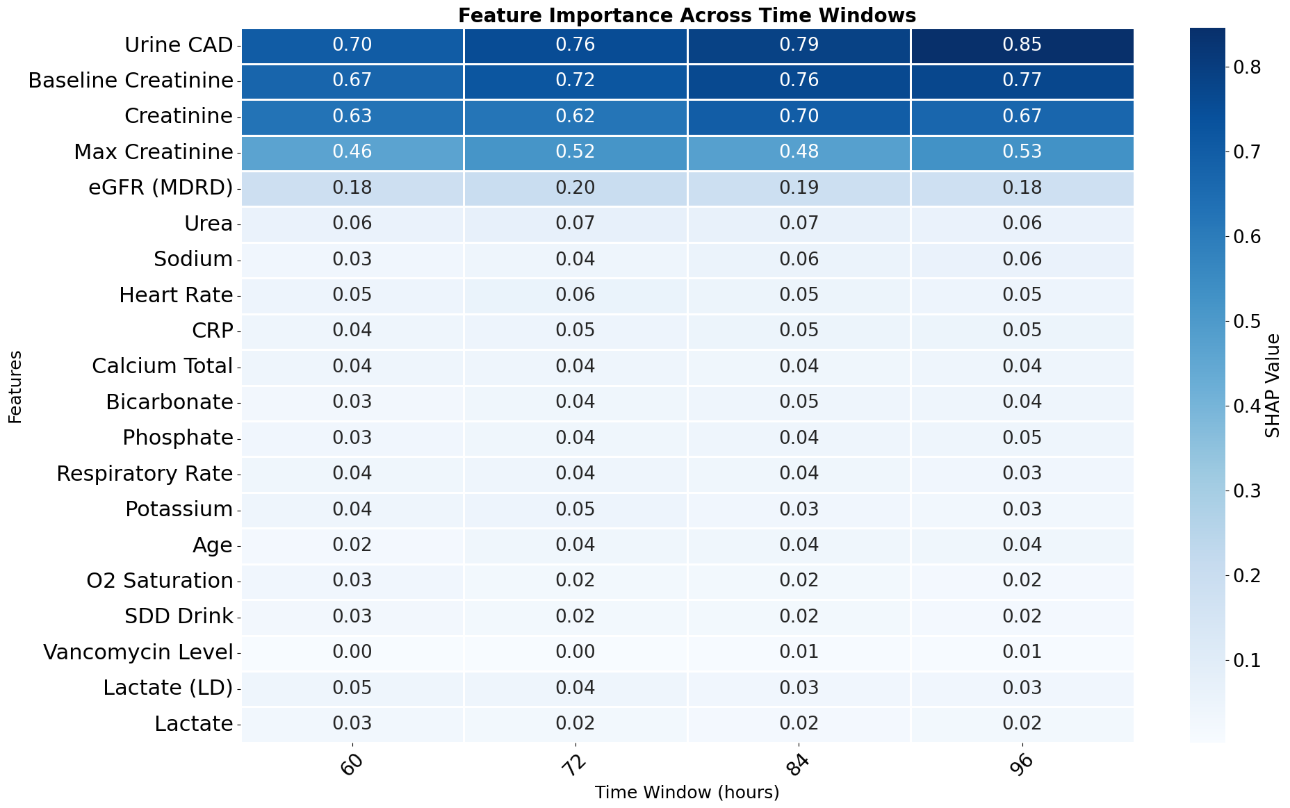 Feature Importance Across Time Windows